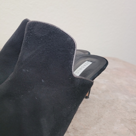 Veronica Beard Pearla Mules Black Suede Leather size 37 / US 7 - Picture 3 of 9